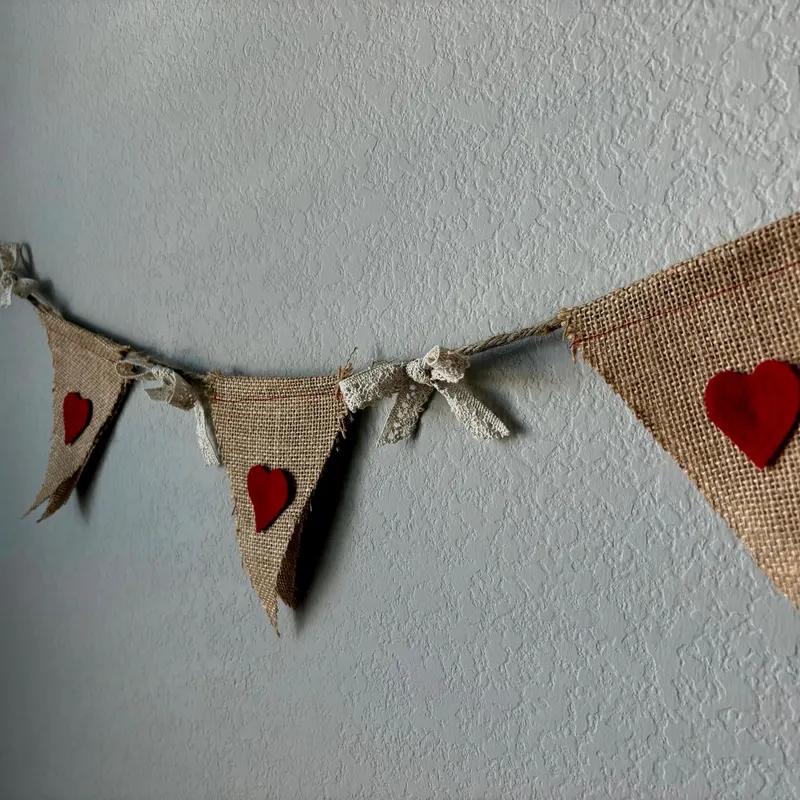 Burlap Heart Garland
