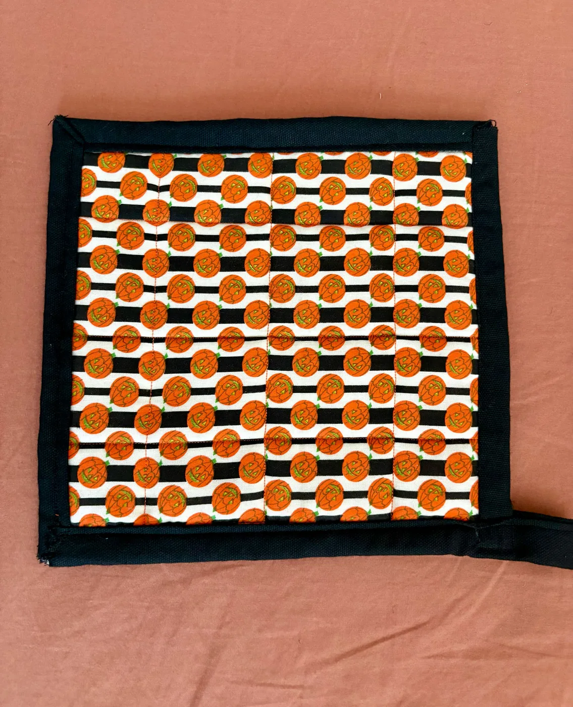 Jack-o’-Lantern Quilted Potholder