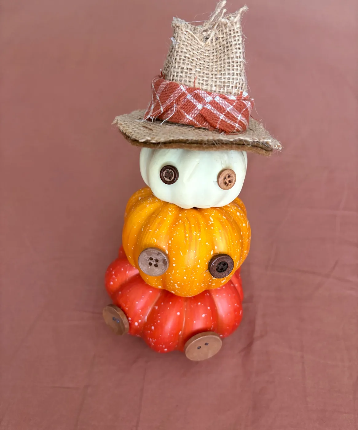 Stacked Pumpkin Scarecrow — another angle